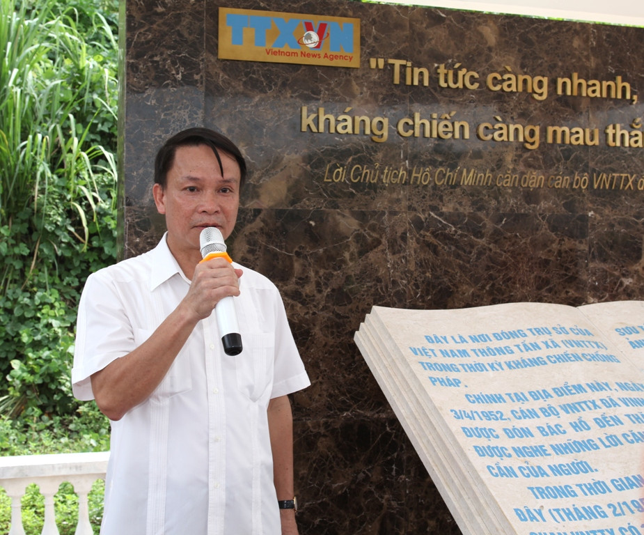 Tổng giám đốc Nguyễn Đức Lợi nói về ý nghĩa của lễ báo công. (Doãn Đức/Vietnam+)