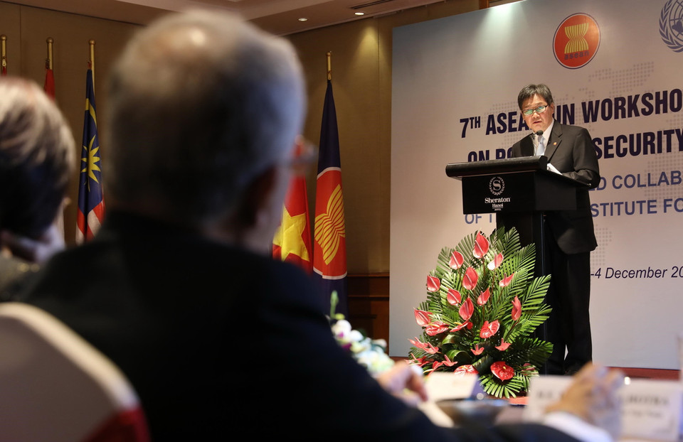 Tổng Thư ký ASEAN Lim Jock Hoi phát biểu. (Ảnh: Lâm Khánh/TTXVN)