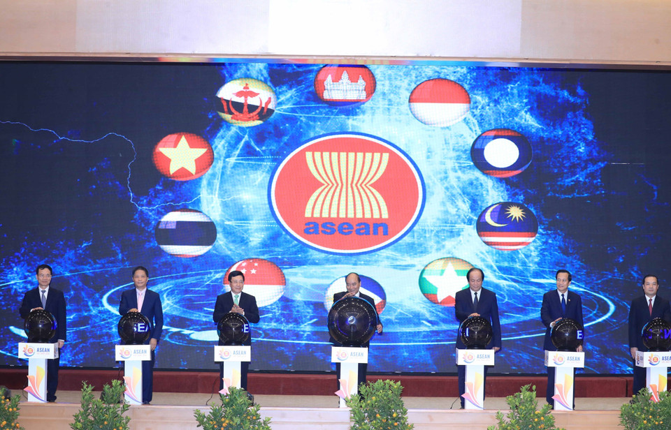 Thủ tướng Nguyễn Xuân Phúc, Chủ tịch ASEAN 2020 chủ trì Lễ khởi động Năm Chủ tịch ASEAN 2020, ngày 6/1/2020. (Ảnh: Thống Nhất/TTXVN)