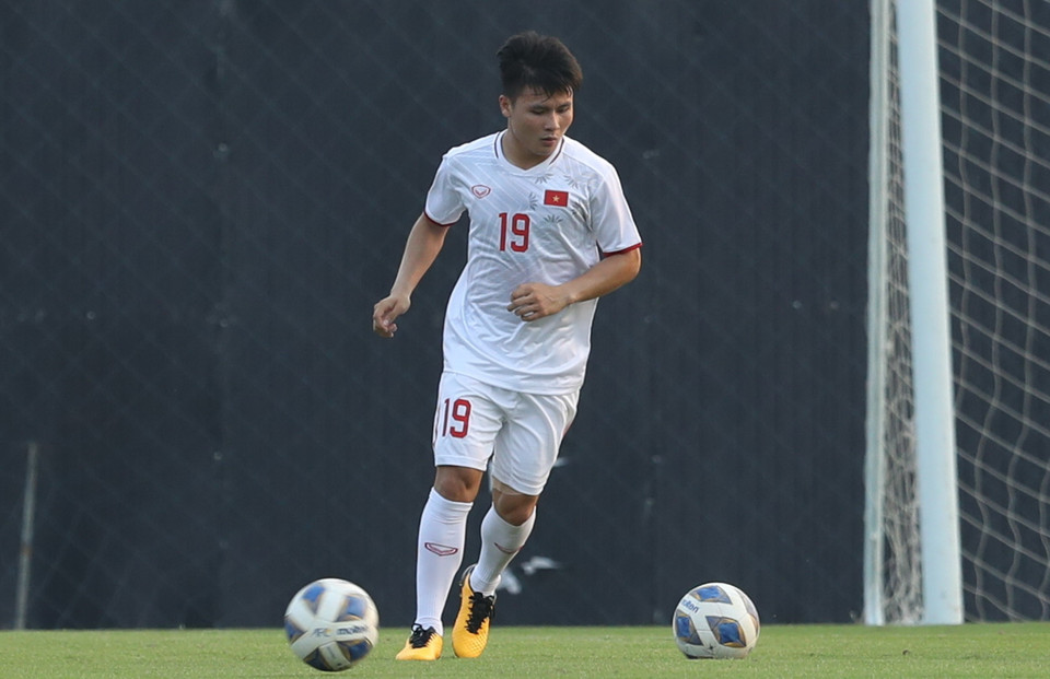 Tiền vệ Nguyễn Quang Hải. (Ảnh: Hoàng Linh/TTXVN)