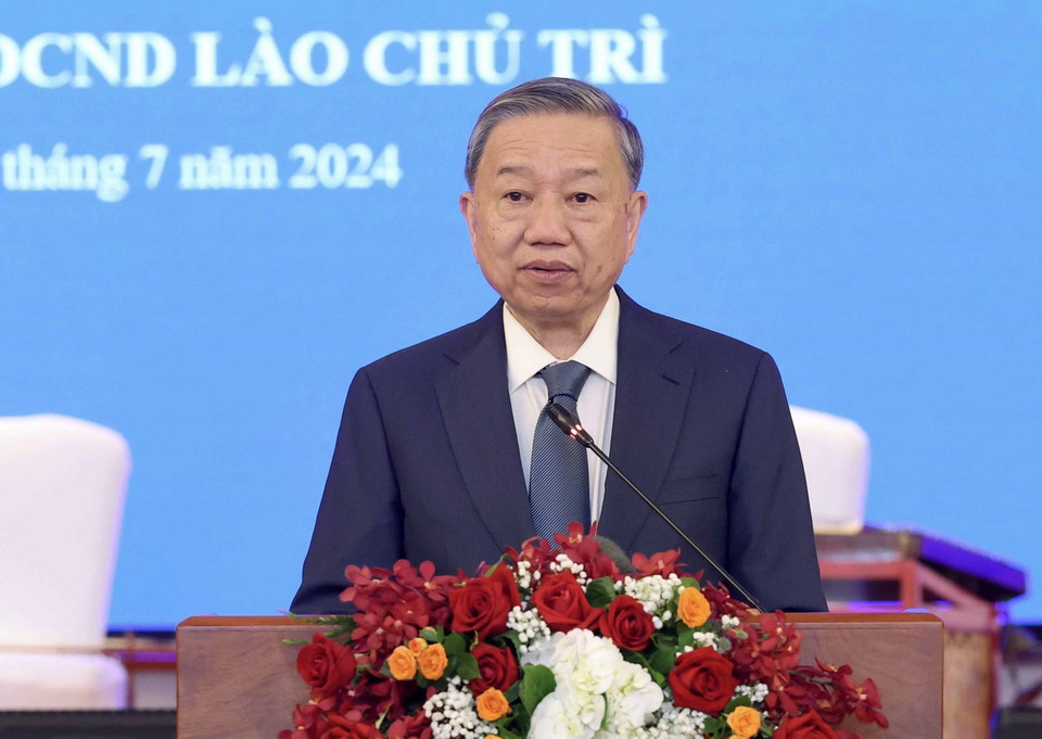 Chủ tịch nước Tô Lâm phát biểu đáp từ. (Ảnh: Nhan Sáng/TTXVN)