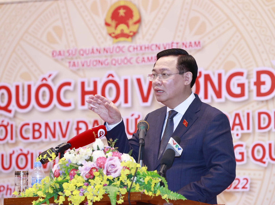 Chủ tịch Quốc hội Vương Đình Huệ phát biểu. (Ảnh: Doãn Tấn/TTXVN)