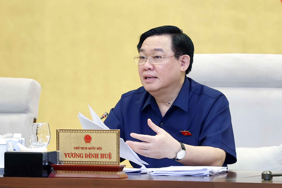 Chủ tịch Quốc hội Vương Đình huệ phát biểu. (Ảnh: Doãn Tấn/TTXVN)