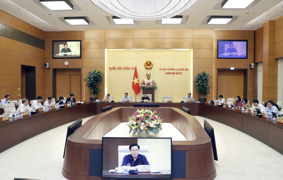 Chủ tịch Quốc hội Vương Đình Huệ phát biểu. (Ảnh: Doãn Tấn/TTXVN)