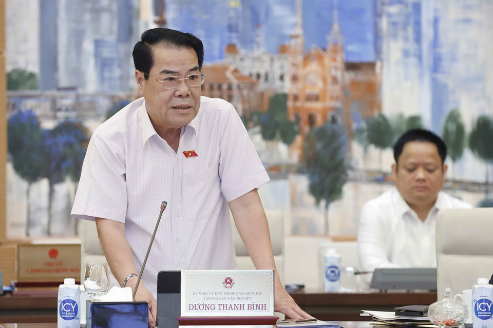 Trưởng ban Dân nguyện của Ủy ban Thường vụ Quốc hội Dương Thanh Bình phát biểu. (Ảnh: Doãn Tấn/TTXVN)