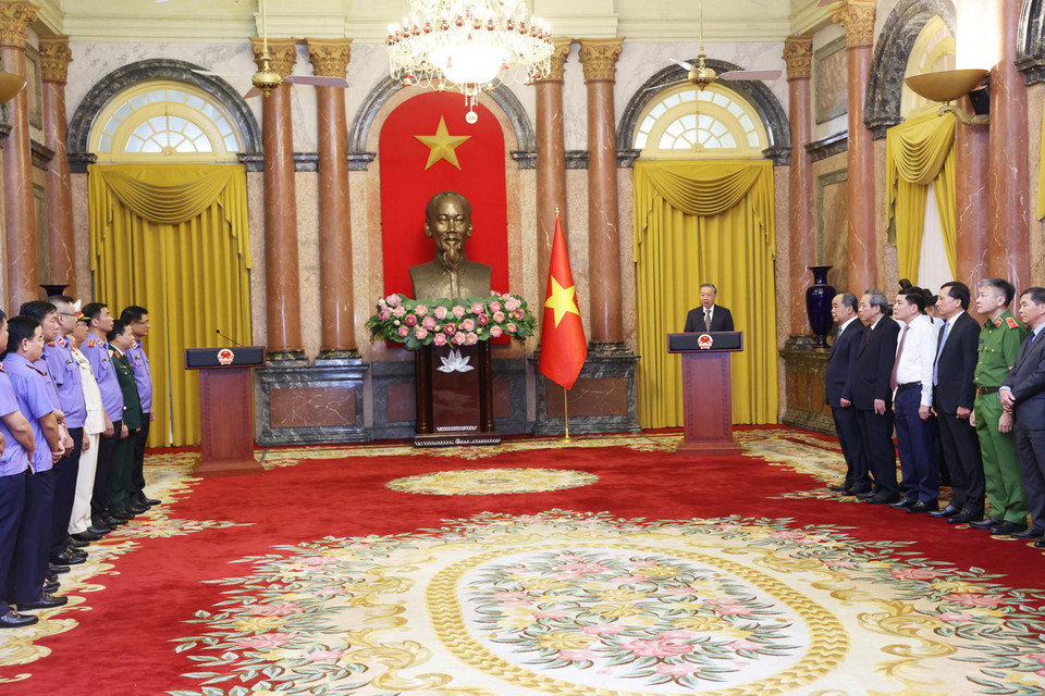 Tổng Bí thư, Chủ tịch nước Tô Lâm phát biểu giao nhiệm vụ. (Ảnh: Lâm Khánh/TTXVN)