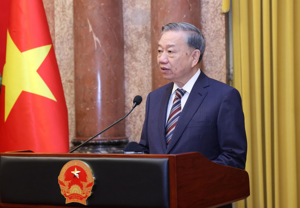 Tổng Bí thư, Chủ tịch nước Tô Lâm phát biểu giao nhiệm vụ. (Ảnh: Lâm Khánh/TTXVN)