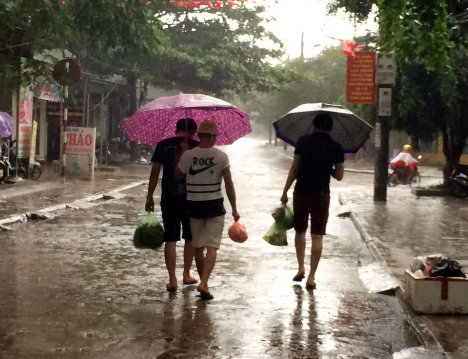 Chiều 31/7, nhiều du khách đã phải tự đi chợ mua đồ ăn về nấu nướng cho bản thân. (Ảnh: Văn Đức/Vietnam+)