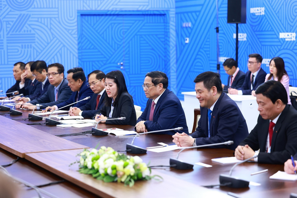 Thủ tướng Phạm Minh Chính phát biểu. (Ảnh: Dương Giang/TTXVN)