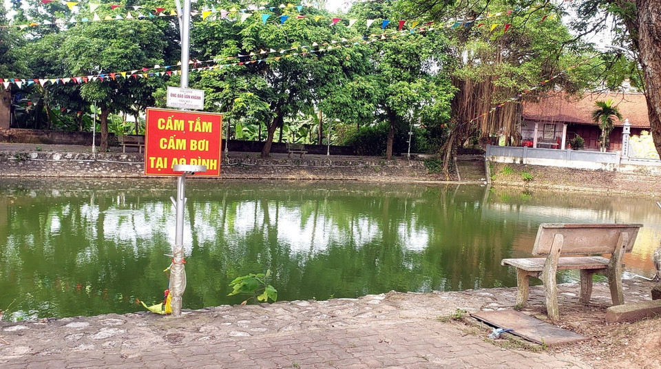 Hiện trường vụ đuối nước. Ảnh: Đinh Văn Nhiều-TTXVN