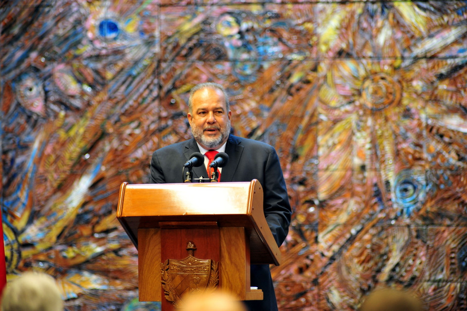 Thủ tướng Cuba Manuel Marrero Cruz phát biểu tại Lễ kỷ niệm. (Ảnh: Vũ Hà Lê/TTXVN)