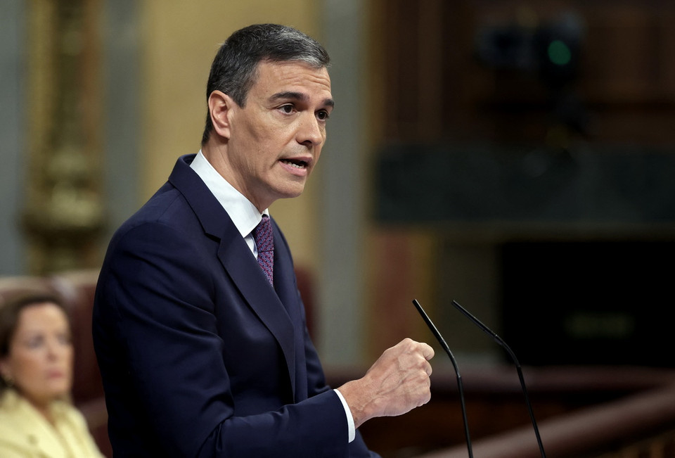 Ngày 22/5, phát biểu trước Quốc hội tại Madrid, Thủ tướng Tây Ban Nha Pedro Sanchez (ảnh) tuyên bố vào ngày 28/5 tới, nội các Tây Ban Nha sẽ thông qua việc công nhận Nhà nước Palestine. (Ảnh: AFP/TTXVN)