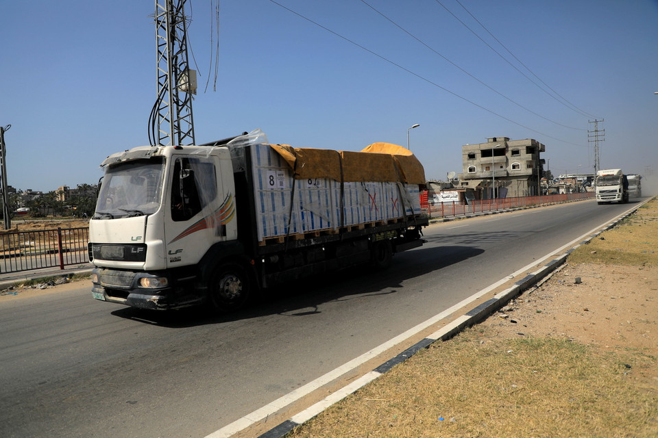 WFP đã chuyển tới Dải Gaza chuyến hàng viện trợ đầu tiên thông qua tuyến đường biển nhân đạo mới do Mỹ thiết lập. (Ảnh: THX/TTXVN)
