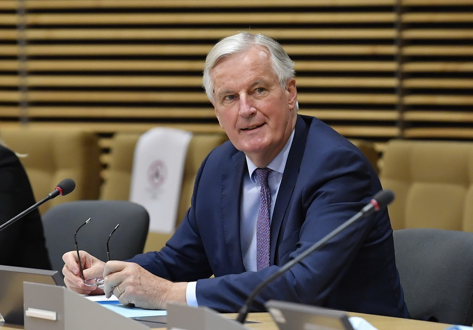 Trưởng đoàn đàm phán Brexit của Liên minh châu Âu Michel Barnier trong cuộc đàm phán về thỏa thuận hậu Brexit với đại diện Anh ở Brussels, Bỉ ngày 29/6/2020. (Ảnh: AFP/TTXVN)