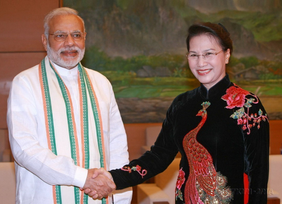 Chủ tịch Quốc hội Nguyễn Thị Kim Ngân tiếp Thủ tướng CH Ấn Độ Narendra Modi thăm chính thức Việt Nam (3/9/2016). (Ảnh: Doãn Tấn/TTXVN)