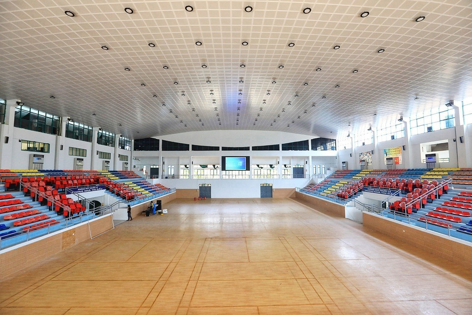 Toàn cảnh Nhà thi đấu Sóc Sơn. (Ảnh: Tuấn Anh/TTXVN)