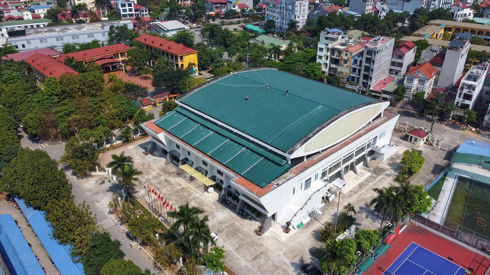 Toàn cảnh Nhà thi đấu Sóc Sơn. (Ảnh: Tuấn Anh/TTXVN)