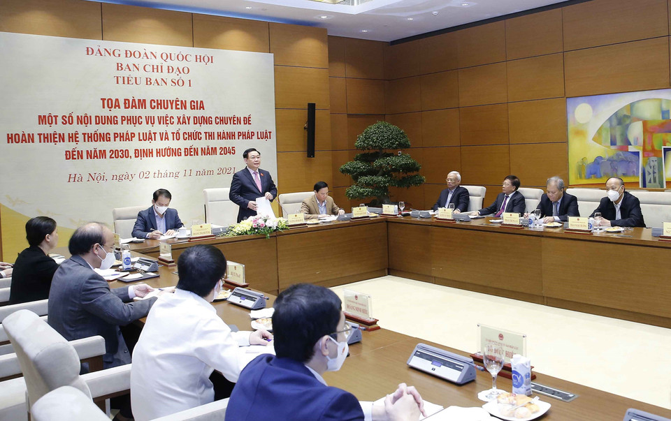 Chuyên đề số 09 do Chủ tịch Quốc hội Vương Đình Huệ trực tiếp chỉ đạo xây dựng.(Ảnh: Doãn Tấn/TTXVN)