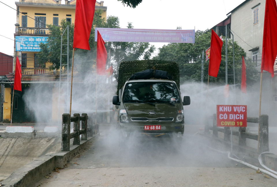 Đây là địa phương có 3 ca mắc COVID-19 của tỉnh Bắc Ninh. (Ảnh: Đinh Văn Nhiều/TTXVN)