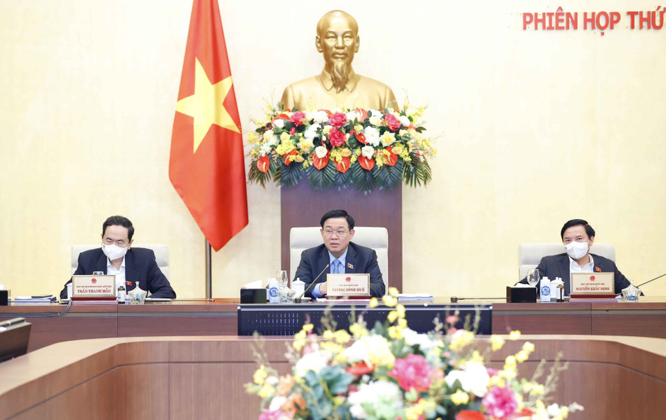 Chủ tịch Quốc hội Vương Đình Huệ phát biểu. (Ảnh: Doãn Tấn/TTXVN)