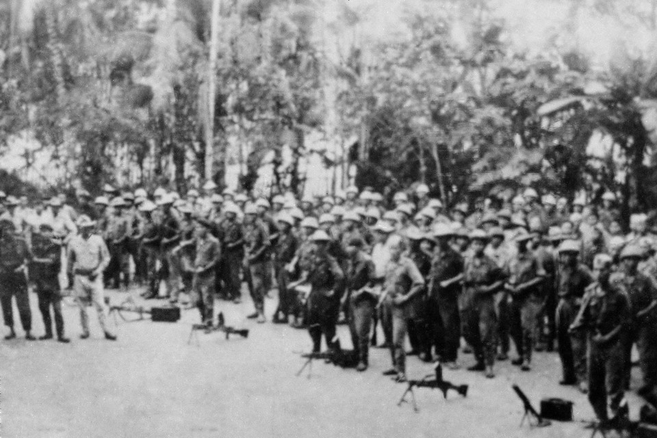 Liên quân Lào-Việt trong kháng chiến chống Pháp, năm 1950. (Ảnh: Tư liệu TTXVN)