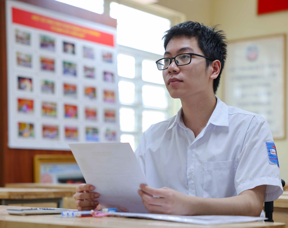L.T.N.Đ mong muốn sử dụng kết quả kỳ thi để xét tuyển vào đại học với trường có ngành công nghệ thông tin. (Ảnh: Thanh Tùng/TTXVN)