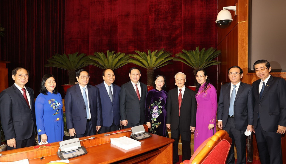 Hội nghị lần thứ tư Ban Chấp hành Trung ương Đảng Cộng sản Việt Nam khóa XIII họp phiên bế mạc tại Trụ sở Trung ương Đảng, Hà Nội.(Ảnh: Trí Dũng/TTXVN)