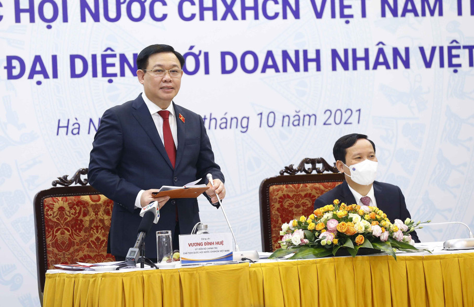 Chủ tịch Quốc hội Vương Đình Huệ phát biểu. (Ảnh: Doãn Tấn/TTXVN)