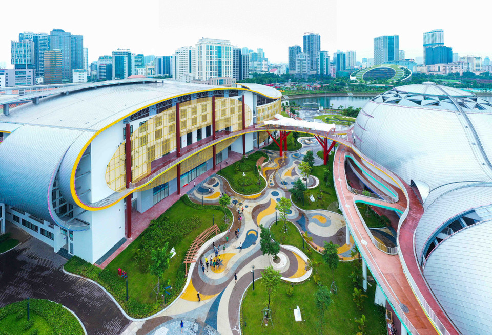 Cung Thiếu nhi sở hữu kiến trúc hiện đại và là dự án trọng điểm của Hà Nội. (Ảnh: Minh Đức/TTXVN)