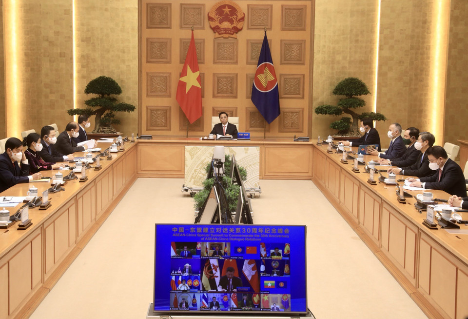 Quang cảnh Hội nghị cấp cao đặc biệt kỷ niệm 30 năm quan hệ ASEAN-Trung Quốc . (Ảnh: Lâm Khánh/TTXVN)