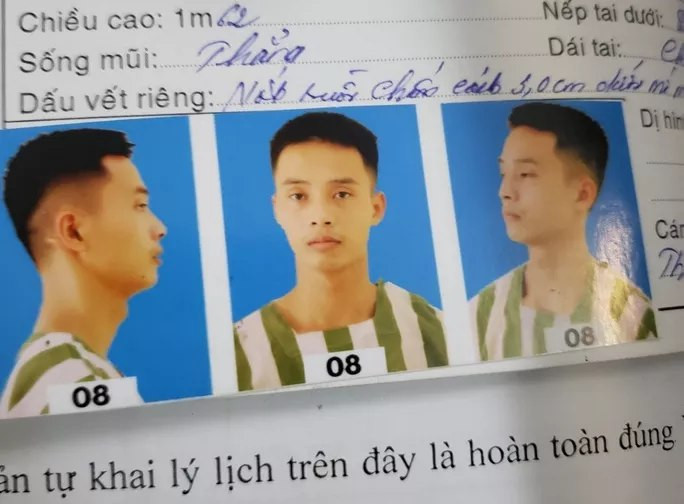 Đặc điểm nhận dạng phạm nhân Triệu Quân Sự trốn khỏi trại giam ở Thành Long, Thạch Thành (Thanh Hóa). (Nguồn: Thông tin Chính phủ)