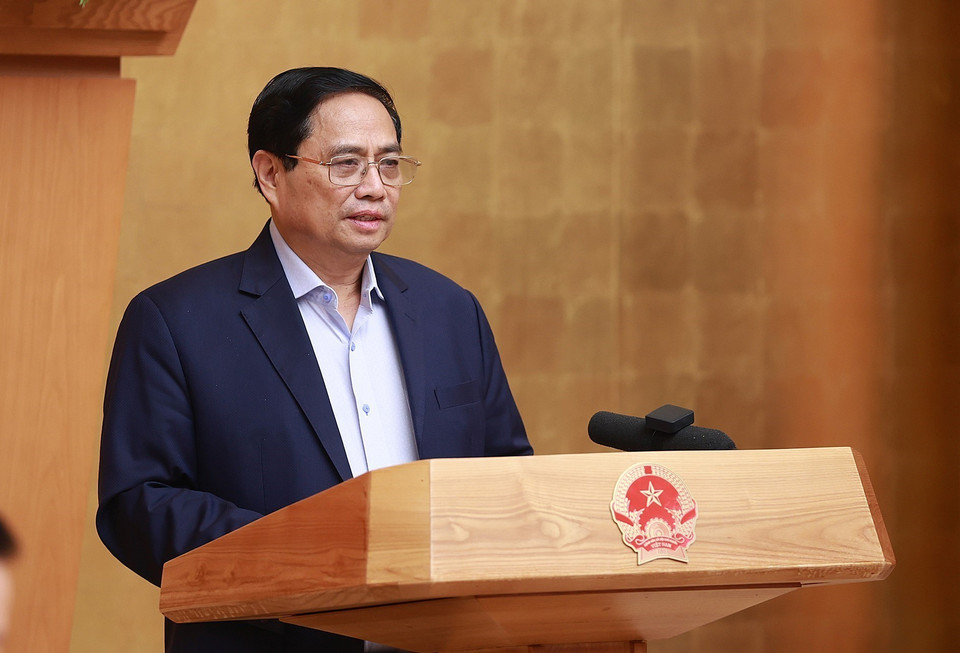 Thủ tướng Phạm Minh Chính phát biểu. (Ảnh: Dương Giang/TTXVN)