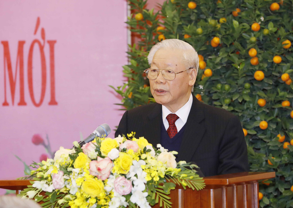 Tổng Bí thư Nguyễn Phú Trọng phát biểu. (Ảnh: Phương Hoa/TTXVN)