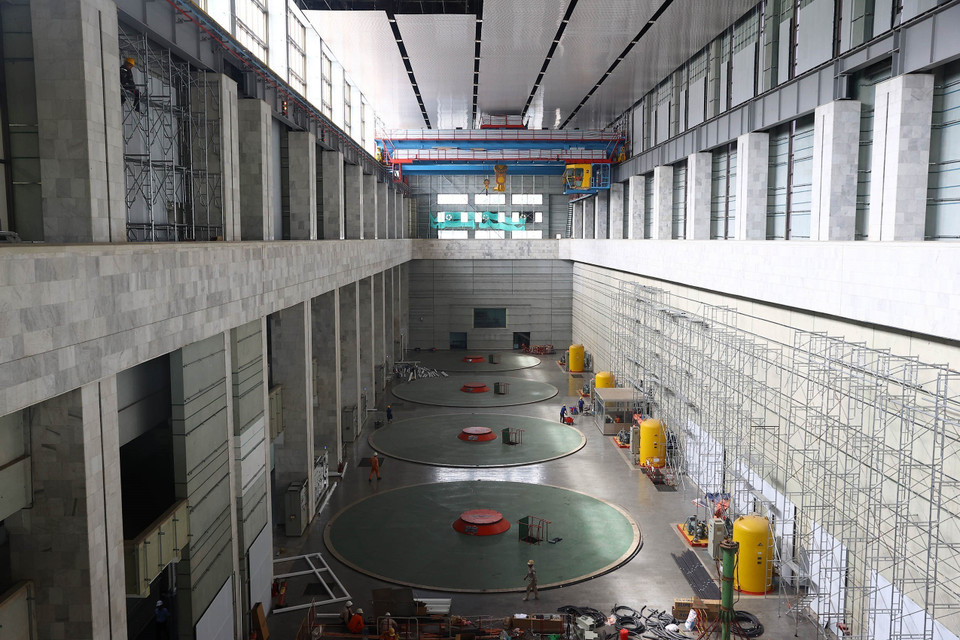Nhà máy thủy điện Trị An có 4 tổ máy, tổng công suất thiết kế 400 MW. (Ảnh: Huy Hùng/TTXVN)