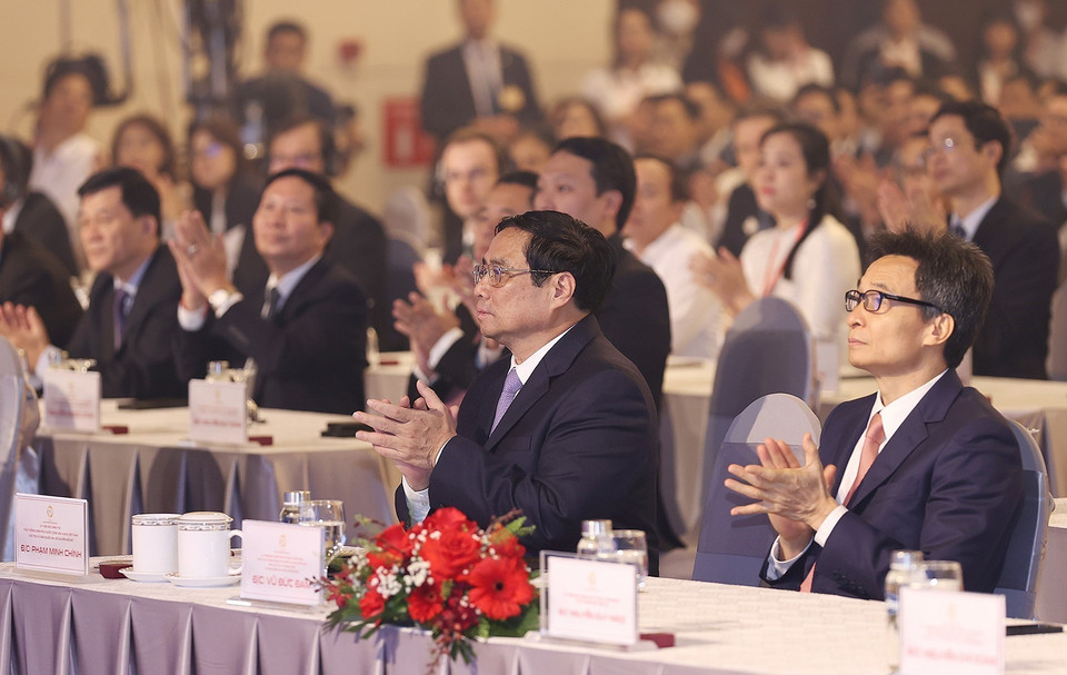 Thủ tướng Phạm Minh Chính dự buổi lễ. (Ảnh: Dương Giang/TTXVN)