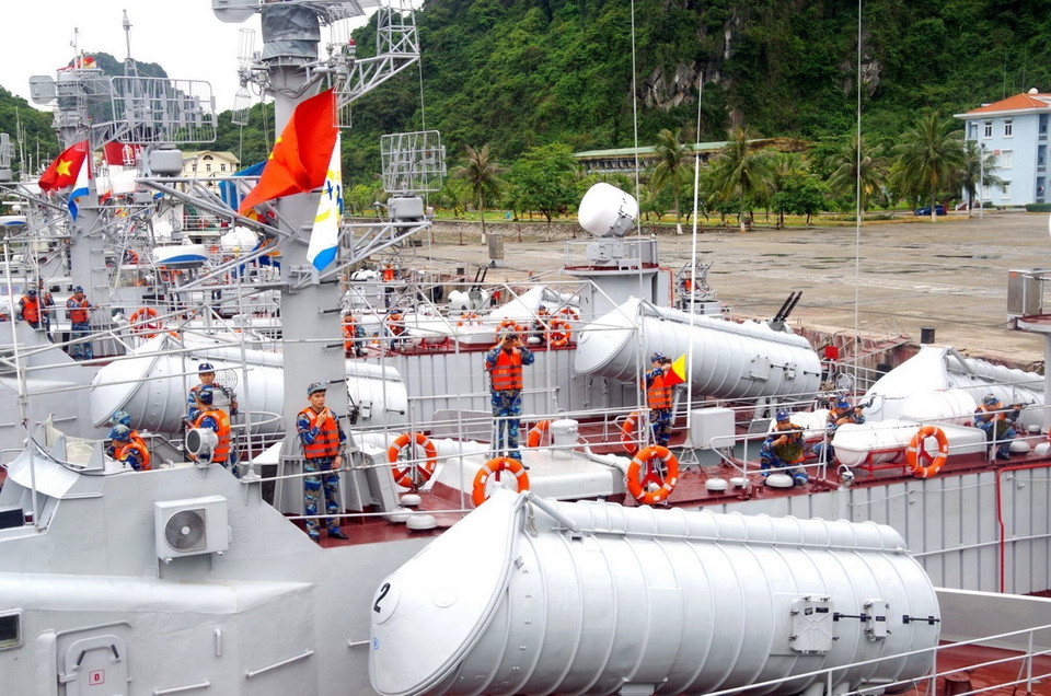 Các tàu tên lửa của Hải đội 134, Lữ đoàn 170. (Ảnh: Lữ đoàn 170/TTXVN phát)