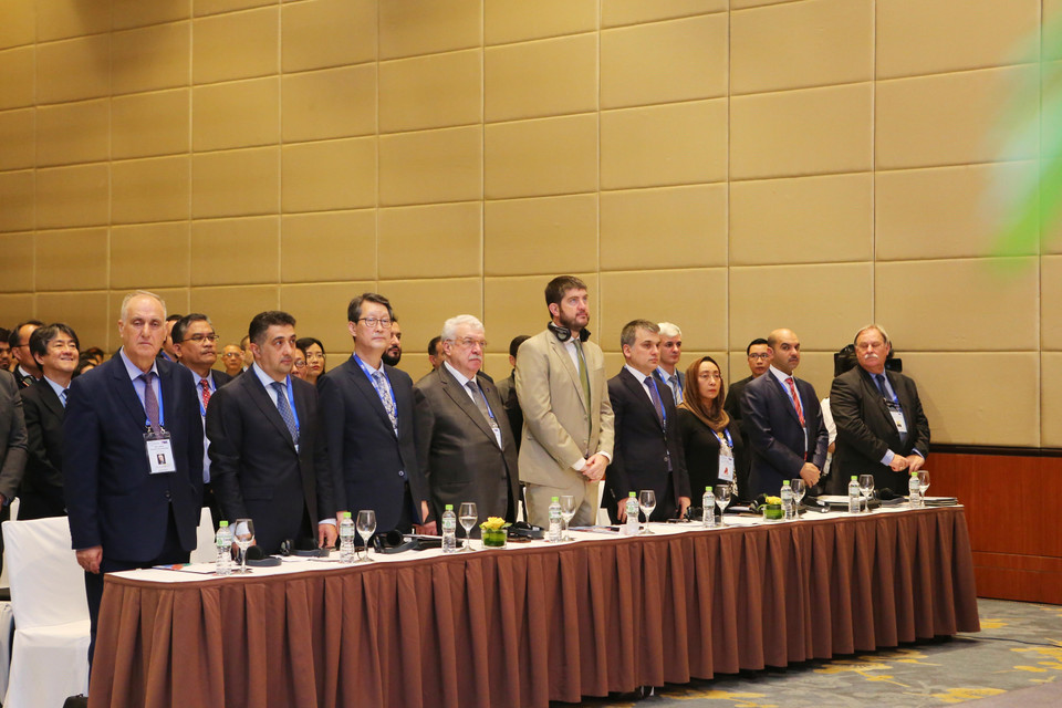 Đại diện lãnh đạo các hãng thông tấn thành viên OANA dự hội nghị. ( Ảnh: TTXVN)