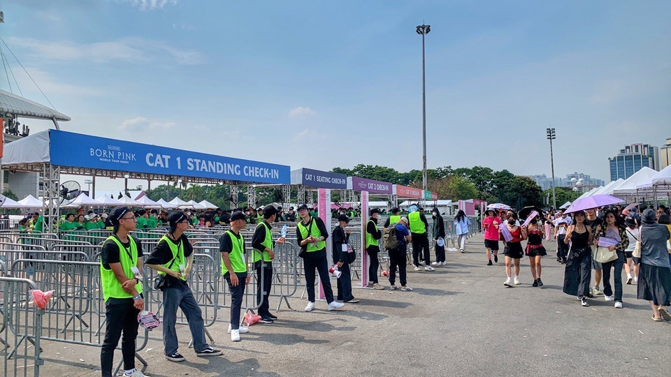 An ninh được đảm bảo tại vực check-in. (Ảnh: Tuấn Đức/TTXVN)