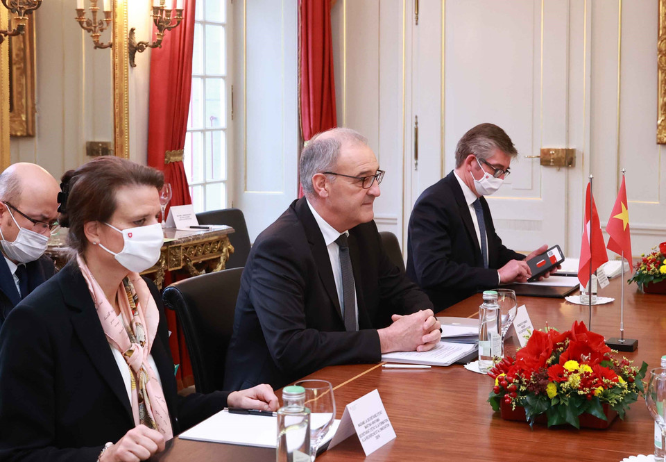 Tổng thống Liên bang Thụy Sĩ Guy Parmelin. (Ảnh: Thống Nhất/TTXVN)