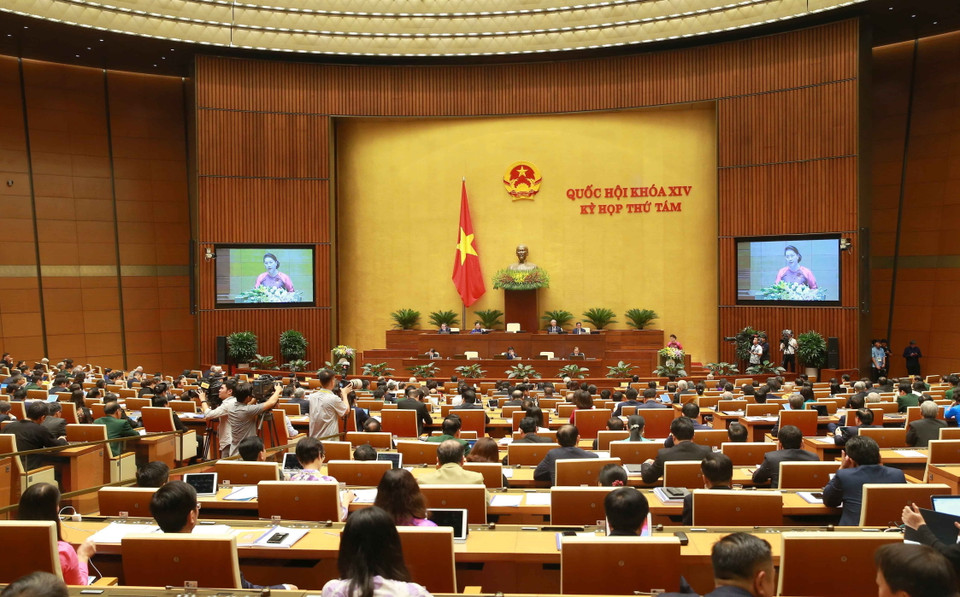 Các đại biểu Quốc hội tại phiên khai mạc. (Ảnh: Dương Giang/TTXVN)