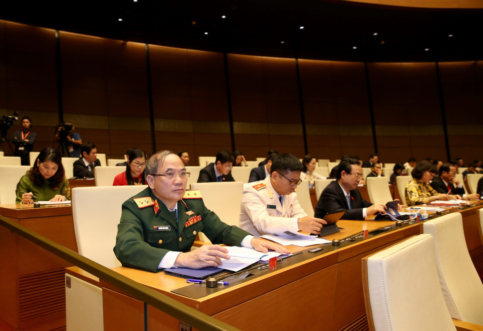 Các đại biểu Quốc hội tại phiên khai mạc. (Ảnh: Dương Giang/TTXVN)