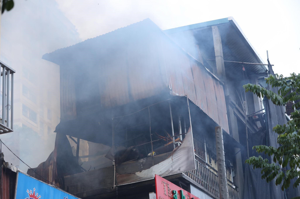 Hiện trường vụ cháy. (Ảnh: Hoàng Hiếu/TTXVN)