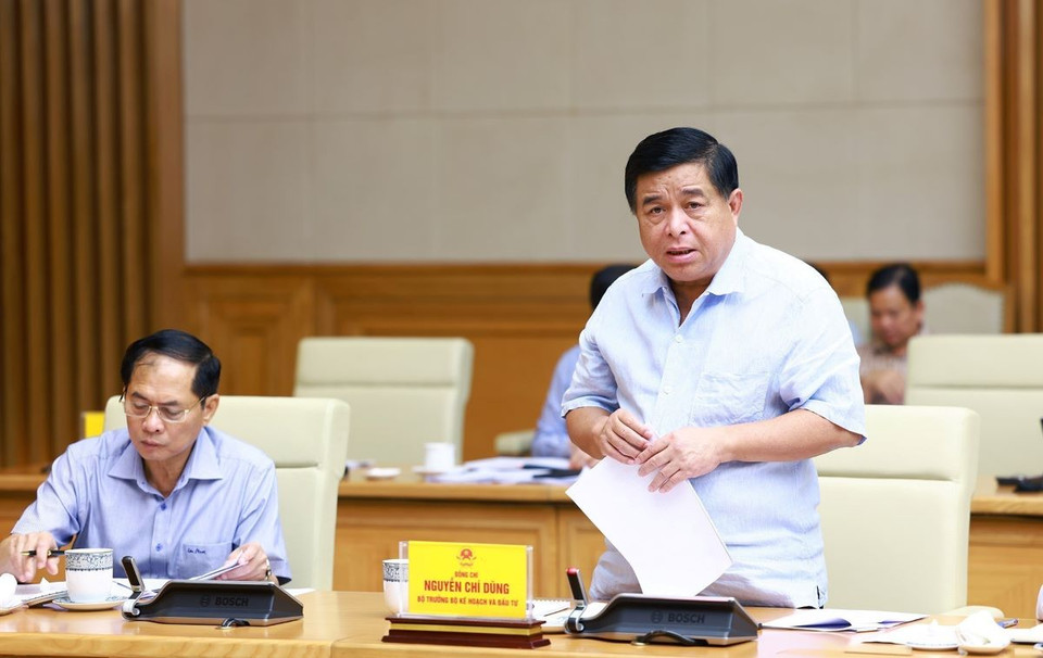 Bộ trưởng Bộ Kế hoạch và Đầu tư Nguyễn Chí Dũng phát biểu. (Ảnh: Dương Giang/TTXVN)