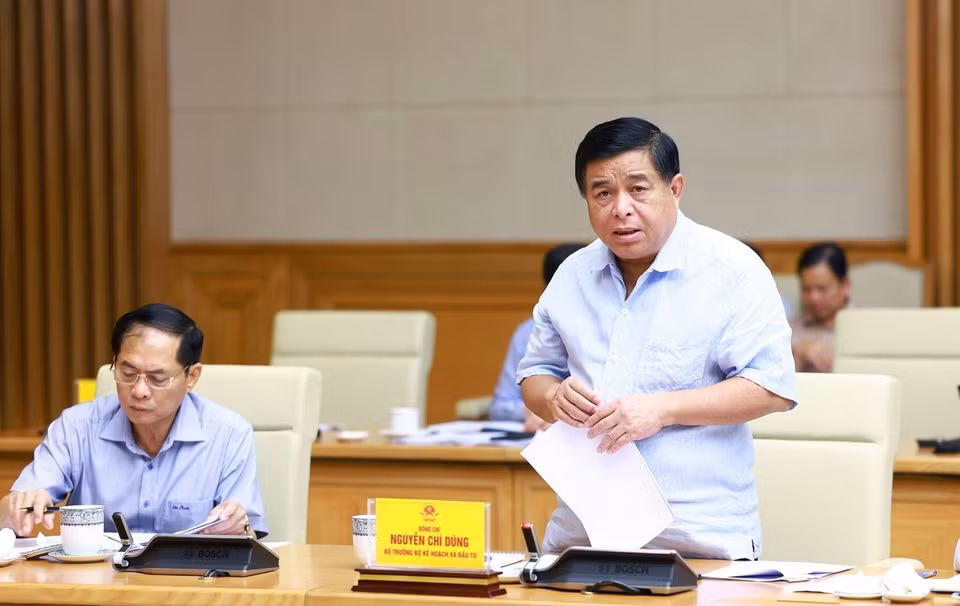 Bộ trưởng Bộ Kế hoạch và Đầu tư Nguyễn Chí Dũng phát biểu. (Ảnh: Dương Giang/TTXVN)