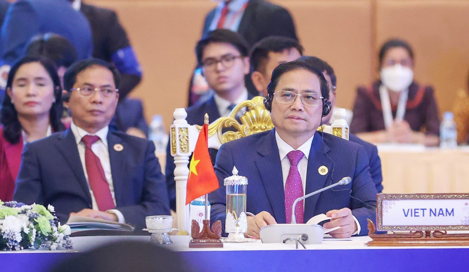 Thủ tướng Phạm Minh Chính tại Hội nghị Cấp cao ASEAN-Hàn Quốc. (Ảnh: Dương Giang/TTXVN)