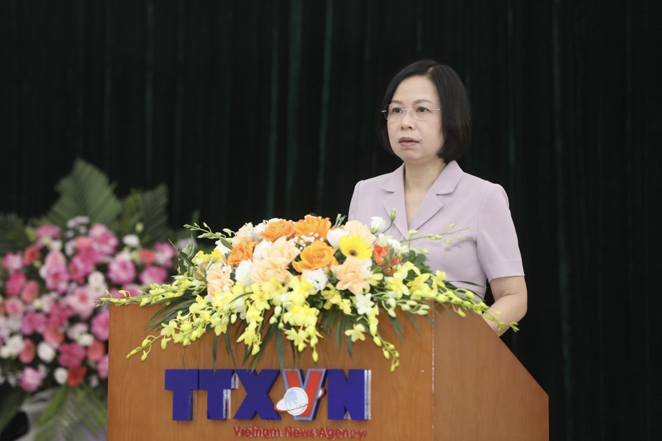 Tổng Giám đốc Thông tấn xã Việt Nam Vũ Việt Trang phát biểu. (Ảnh: Minh Quyết/TTXVN)