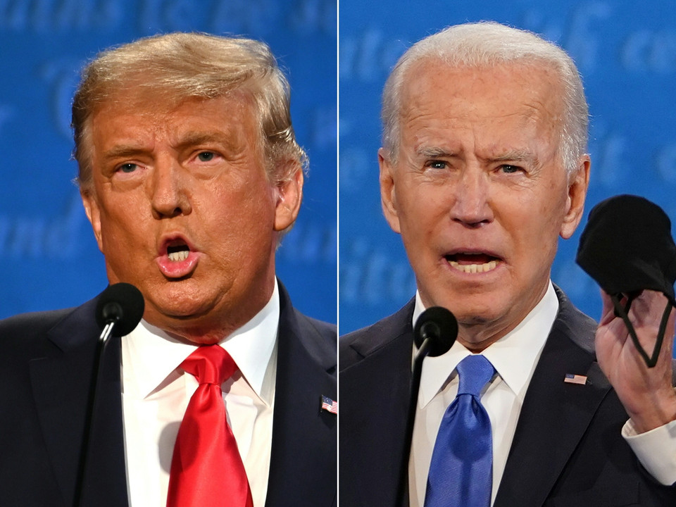 Đương kim Tổng thống Mỹ Donald Trump (trái) của đảng Cộng hòa và ứng viên Tổng thống Joe Biden (phải). (Ảnh: AFP/TTXVN)