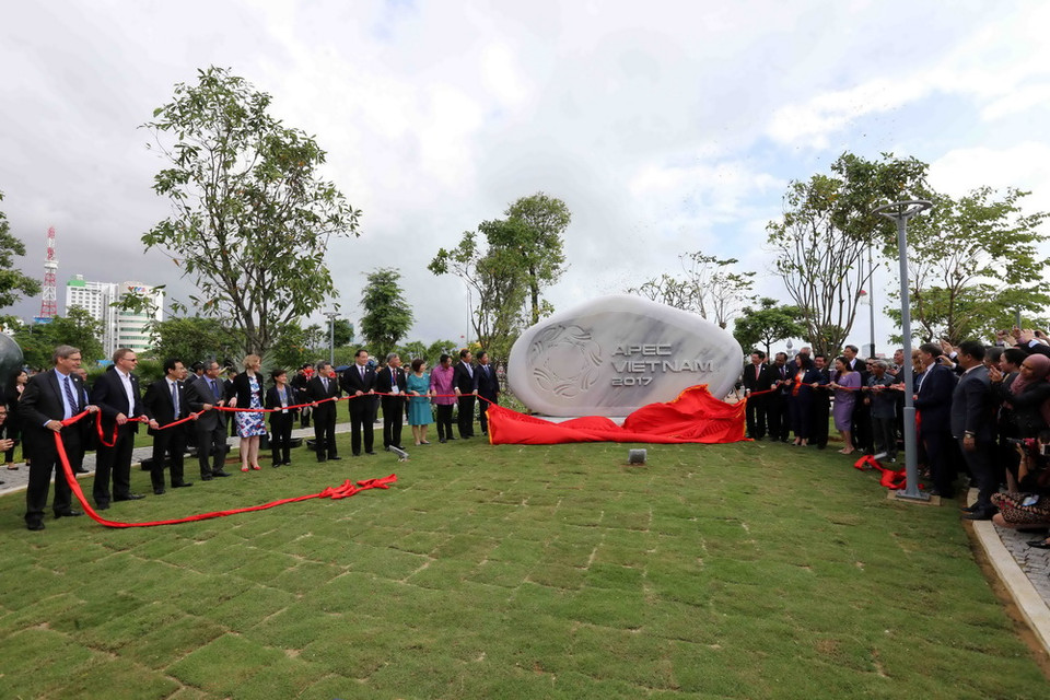 Lễ khai trương Công viên APEC - biểu tượng của sự kết nối cộng đồng trong đa dạng văn hóa. (Ảnh: TTXVN)