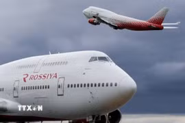 Máy bay của hãng hàng không Rossiya Airlines - công ty con của Aeroflot - tại sân bay ở Moskva (Nga). (Ảnh: Getty Images/TTXVN)