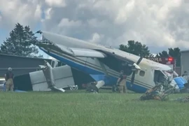 Hiện trường chiếc máy bay rơi ở bang Tennessee (Mỹ). (Nguồn: CNN)